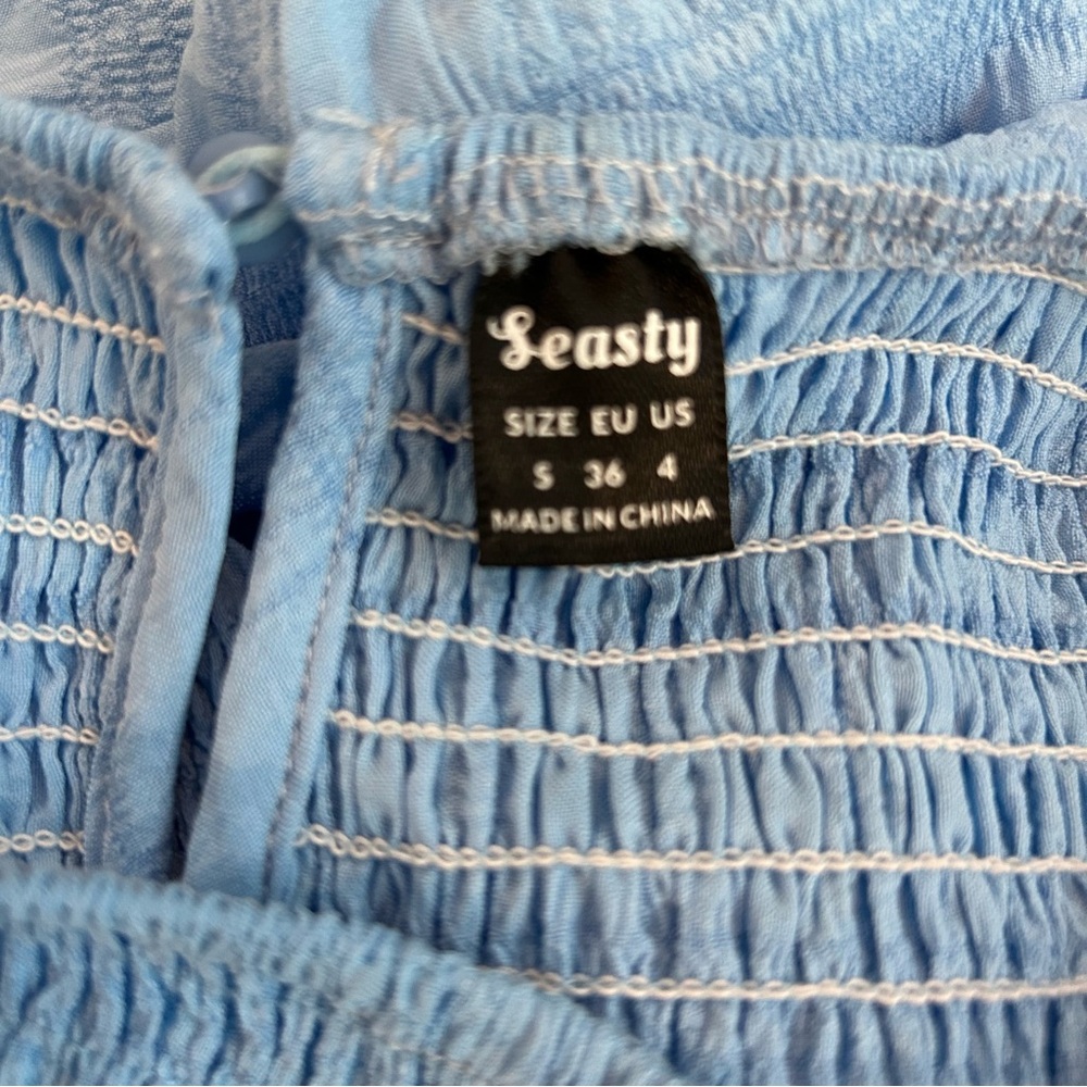 Lesty Blue Seersucker Midi Dress - Picture 7 of 8